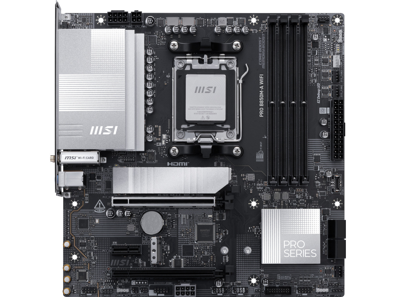MSI PRO B850M-A WIFI AM5, Wi-F - Am5 Micro Atx Pcie 5.0 Motherboard recensie en prijs